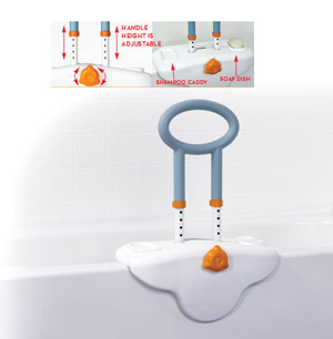 Clamp On, Height Adjustable Tub Rail with Soft Cover